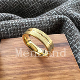 Flat Brushed Polishing Center Groove 6mm Wedding Engagement Gold Tungsten Rings