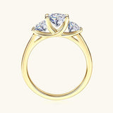 Amazing Round Cut Three Stone D Colour VVS1 Moissanite Engagement Wedding Rings - Sterling Silver Fine Jewellery