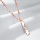 Excellent Rectangular Shape Filled 14K Rose Gold AAA Zircon Diamonds Necklace - Fashion High Quality Jewellery