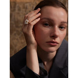 18K Gold Plated Natural Shell Flower Fashion Stainless Steel Stylish Exquisite Ring