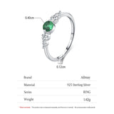 Vintage 925 Sterling Silver AAAA Lab Created Diamond AAAA Green Zircon Rings