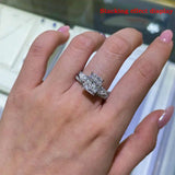 New Design 4*6mm Double Waterdrop VVS1 D Colour Moissanite Diamonds Silver Open Ring