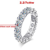 Brilliant 3/5mm VVS1 D Colour Moissanite Diamonds Engagement Eternity Silver Ring
