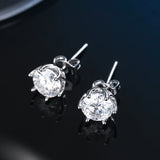 Top Sparkling 0.5-2 Carat D Colour Moissanite 925 Sterling Silver Stud Earrings