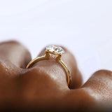Superb Certified 1CT Solitaire Moissanite Lab Diamond Rings for Women Sterling Silver Engagement Wedding Jewellery
