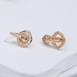 Charming Shiny 14K Filled Rose Gold AAA Zircon Diamonds Little Dangle Earrings - Vintage Daily Jewellery