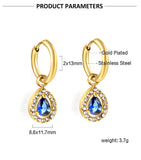 New 316L Stainless Steel Water Drop Luxury Zircon Crystals Earrings For Women Girl Trend Ear Buckle Jewellery - The Jewellery Supermarket