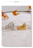 18K Gold Plated Trendy Conch Ocean Series Casting Fashion Charm Ring