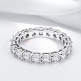 Terrific 2-5mm VVS1 D Colour Moissanite Diamonds Sparkling Eternity Silver Ring