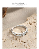 New Design Sterling Silver Double Layer Line Round AAAA Lab Created Diamond Ring