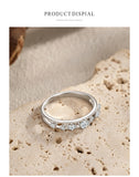 New Design Sterling Silver Double Layer Line Round AAAA Lab Created Diamond Ring