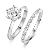 Fine 0.23-2 Carat VVS1 D Colour Moissanite Diamond Wedding Stackable Silver Ring