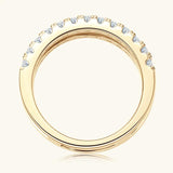 GRA Certified Double-Row Half Eternity Moissanite Diamonds Wedding Engagement Rings Sterling Silver Fine Jewellery