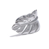 18K Gold Plated Stylish Design Stainless Steel Metal Leaf Leaves Open Ring Fashion Jewellery