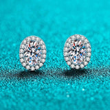 Terrific 1CT Oval Cut D Colour Moissanite Diamonds Earrings For Women - Sterling Silver Sparkling Fine Jewellery - The Jewellery Supermarket