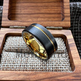 Offset Grooved Brushed Finish 6/8MM Men Women Tungsten Carbide Wedding Rings