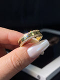 Lovely Round VVS1 D Colour Moissanite Diamonds Stellar Spikes Ring Fine Jewellery
