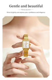 Luxury Brand Gold Plated Stainless Steel Waterproof Automatic Date Women's Watches - Elegant Bracelet Set Ideal Gift