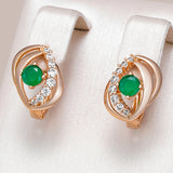 14 Karat Gold Filled New Round Cut Dazzling Green AAA Zircon Diamonds Drop Earrings