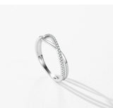 Geometric Design Dazzling AAAA Lab Created Diamond 925 Sterling Silver Ring