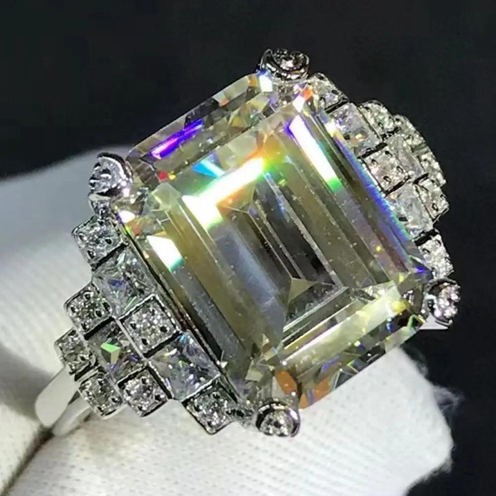 Radiant Sterling Silver 3EX Emerald Cut 5CT VVS Lab Created Sapphire Big Rings for Women -  Luxury Jewellery - The Jewellery Supermarket