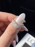 Excellent VVS1 D Colour Round Moissanite Diamond V-shaped Ring Fine Jewellery