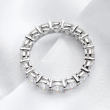 Brilliant 3/5mm VVS1 D Colour Moissanite Diamonds Engagement Eternity Silver Ring