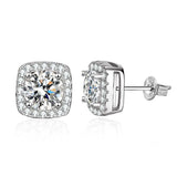 Delicate Moissanite Diamonds S925 Sterling Silver Stud Earrings For Women And Men