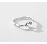 Vintage Exquisite AAAA Simulated Diamonds Sterling Silver Hollow Heart Simple Trendy Ring - Fine Jewellery - The Jewellery Supermarket