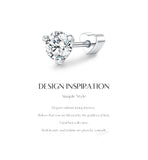 925 Sterling Silver Classic Round D Colour VVS1 Moissanite Helix Stud Earrings