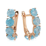 14K Gold Filled Frosted Blue AAA Zircon Crystals Drop Personality Earrings for Women