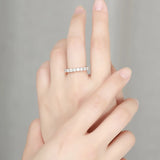 Stunning 3mm VVS1 D Colour Moissanite Diamonds Eternity 925 Sterling Silver Rings