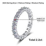 Super 3mm VVS1 D Colour Moissanite Diamonds Eternity Stackable Wedding Silver Ring