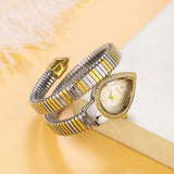 Luxury Brand Selection Snake Shape CZ Diamonds Iced Out Analog Quartz Watches