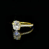 Amazing 3CT Oval Cut Moissanite 925 Sterling Sliver Vintage Engagement Wedding Ring