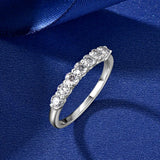 Classic 7-stone  Half Eternity 3mm VVS1 D Colour Moissanite Diamond Stackable Ring