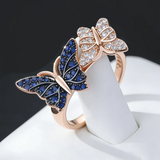 Pretty 14K Filled Gold Unique Butterfly AAA Zircon Diamonds Ring Luxury Jewellery