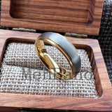Stepped Shiny Polished Finish 6/8mm Men Women Tungsten Carbide Wedding Rings