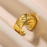 New In Stainless Steel 14K Gold Colour Rings For Women and Girls - Ideal Trendy Fashion Rings, Ideal Gifts - The Jewellery Supermarket