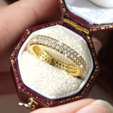Sparkling Double-row 1.3mm VVS1 D Color Full Moissanite Eternity Luxury Ring