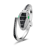 Luxury Snake Design Women's Quartz Bracelet Wrist Watches - Fashion Rhinestone Encrusted New Style Gift