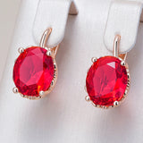 Alluring Big Red AAA Zircon Crystals 14K Gold Filled Drop Earrings Fine Jewellery