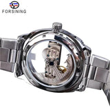 New Transparent Automatic Mechanical Watches - Stainless Steel Strap Vintage Skeleton Luminous Watches - The Jewellery Supermarket