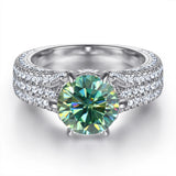 Selection of 2 Carat Multicolour VVS1 D Colour Moissanite Silver Wedding Rings