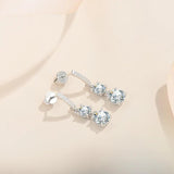 Terrific VVS1 D Colour 3 Carat Moissanite Diamonds Earrings Fashion Trendy Silver Elegant Ladies Fine Jewellery