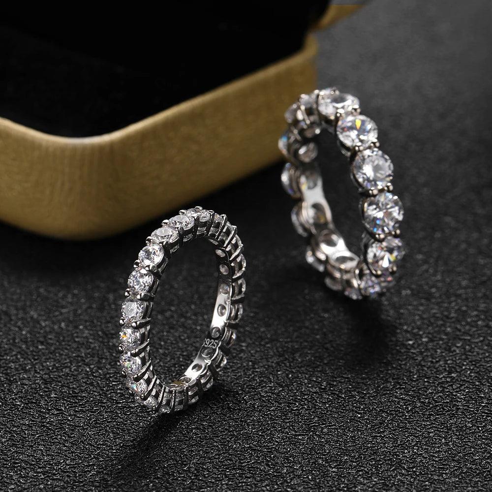 Luxury 2.2cttw 3mm Moissanite Diamonds Eternity Engagement Wedding Rings - Wedding Engagement Fine Jewellery - The Jewellery Supermarket