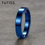 Classic Flat Top High Polished 4mm Multicolour Tungsten Carbide Wedding Rings