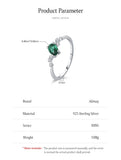 Simple Green Oval AAAA Lab Created Diamond Sterling Silver Ring Minimalist Ring