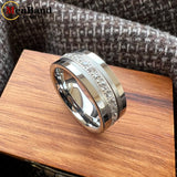 High Quality Black Cubic Zirconia Stones Inlay 8MM  Tungsten Wedding Rings