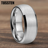 Domed Brushed Finish Large 10mm Classic Tungsten Carbide Men Women Wedding Rings